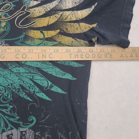 Vintage Xzavier T Shirt Scripts Crosswing Goth Grunge Y2K Shirt Size Large - Picture 7 of 14